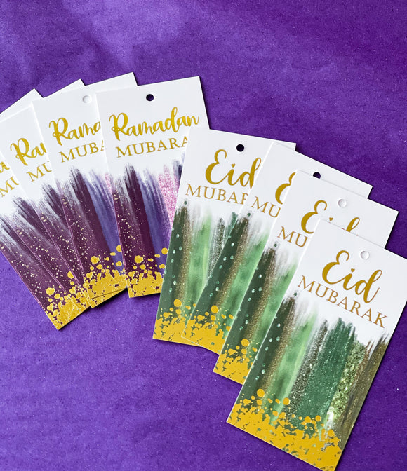 Pack of 12 Gold foil double sided Ramadan Eid tags