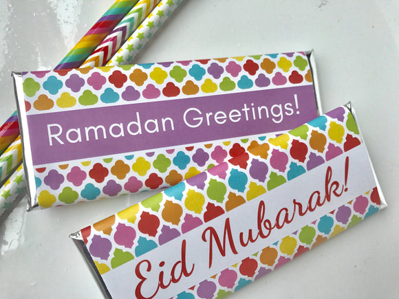 24 Rainbow Eid candy wrappers